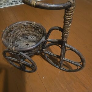 Wicker Tricycle Plant Stand